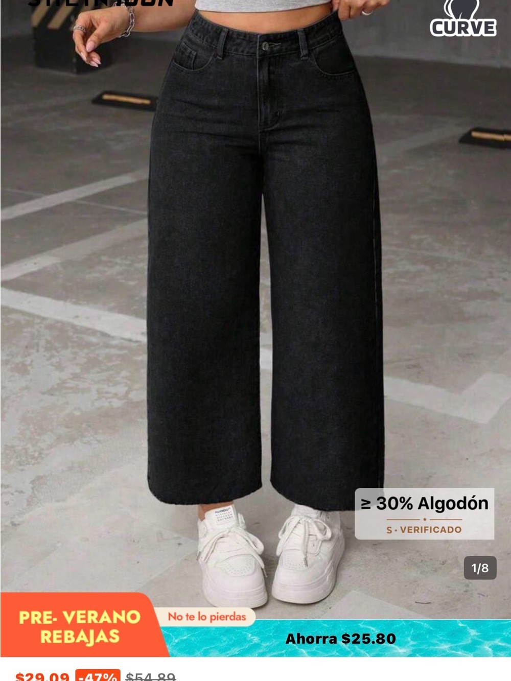 High-Waist Wide-Leg Crop Jeans in Black